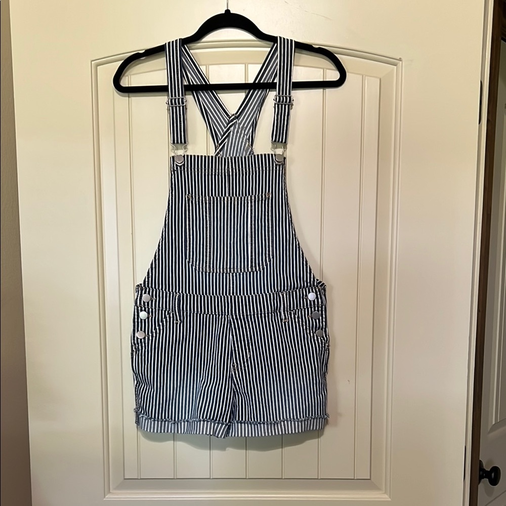 Striped Overall Shorts